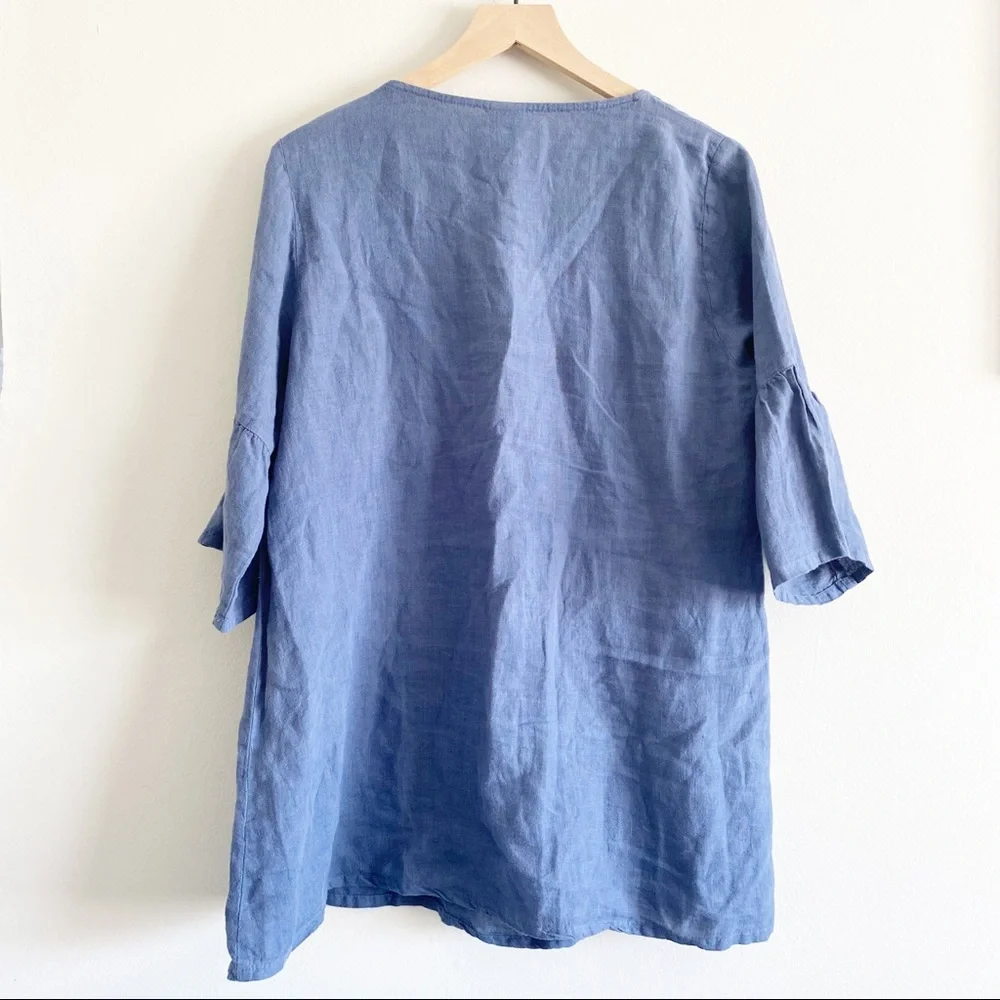 Match Point Linen Tunic Top Baby Doll Size Small - Picture 2 of 5